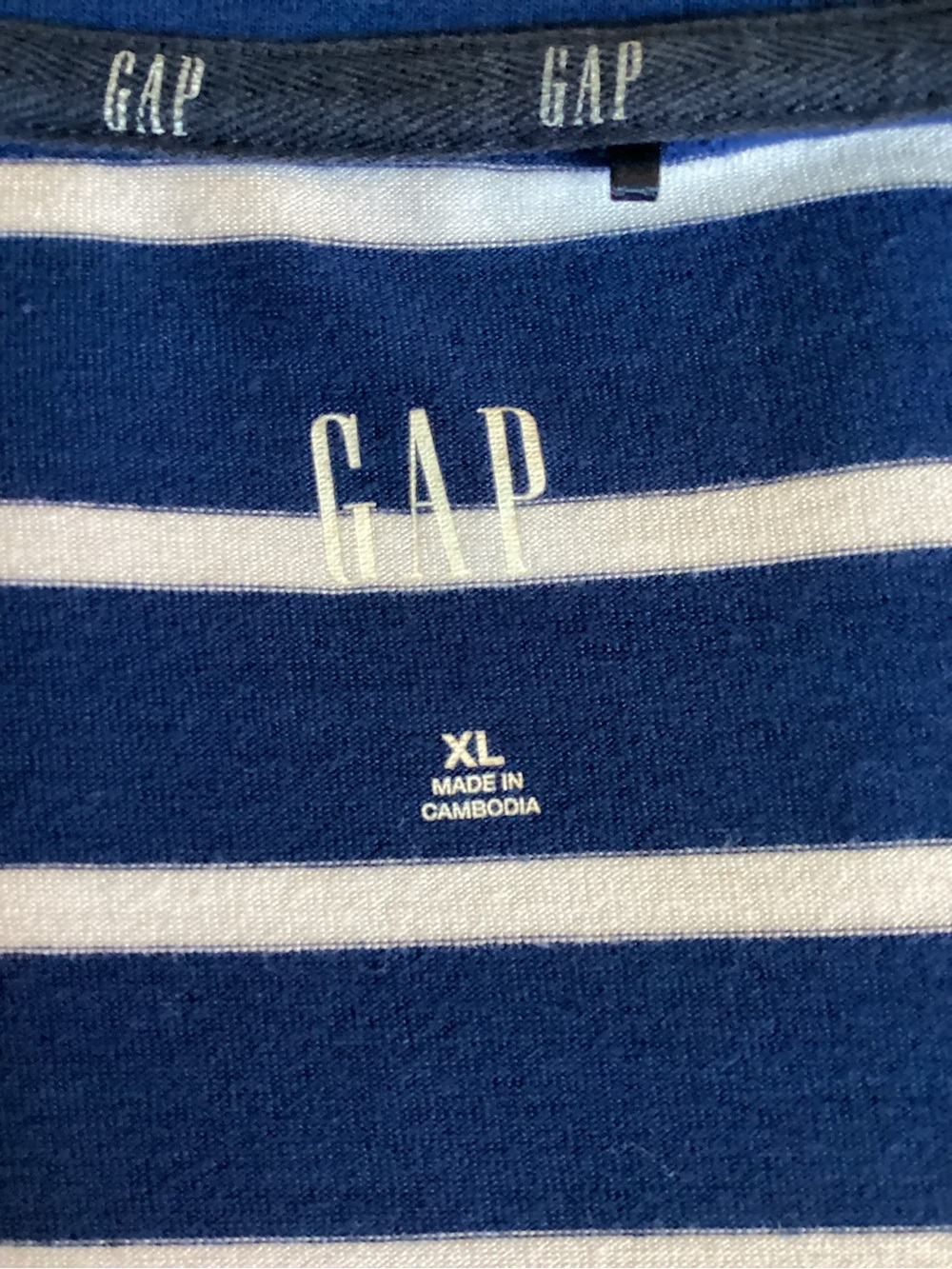 GAP Plus Size XL Navy and White Striped Tee - Picture 7 of 9